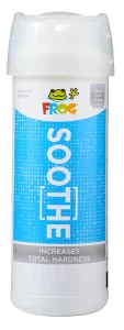 Frontview angle in blue bottle: FROG SooTHe™ total hardness increaser.